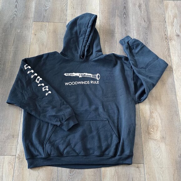 “Woodwinds Rule” Hooded Sweatshirt – Size 2XL (Black) - Picture 1 of 6